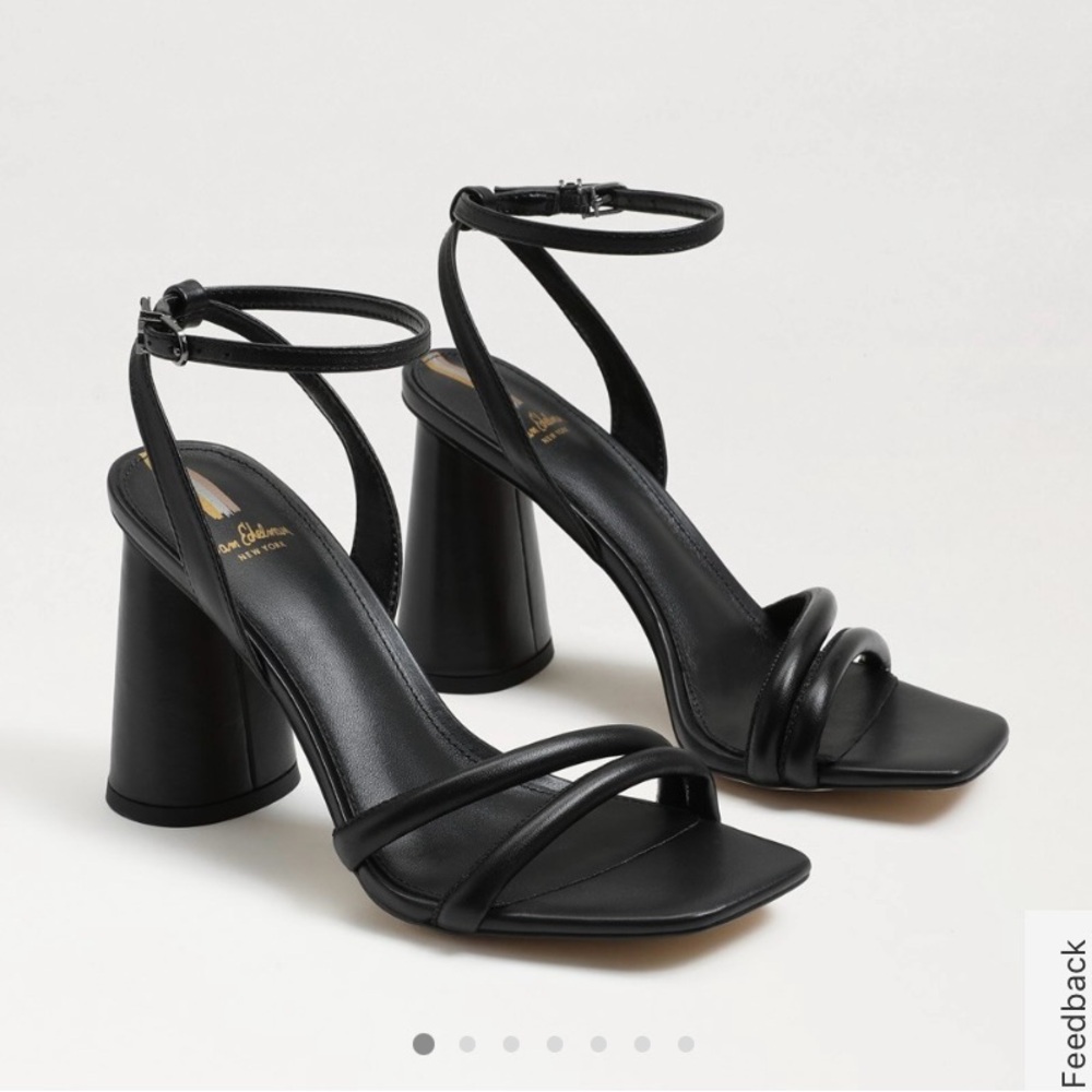 Sam Edelman Kia Heeled Sandals, Black Leather, Women's New without box